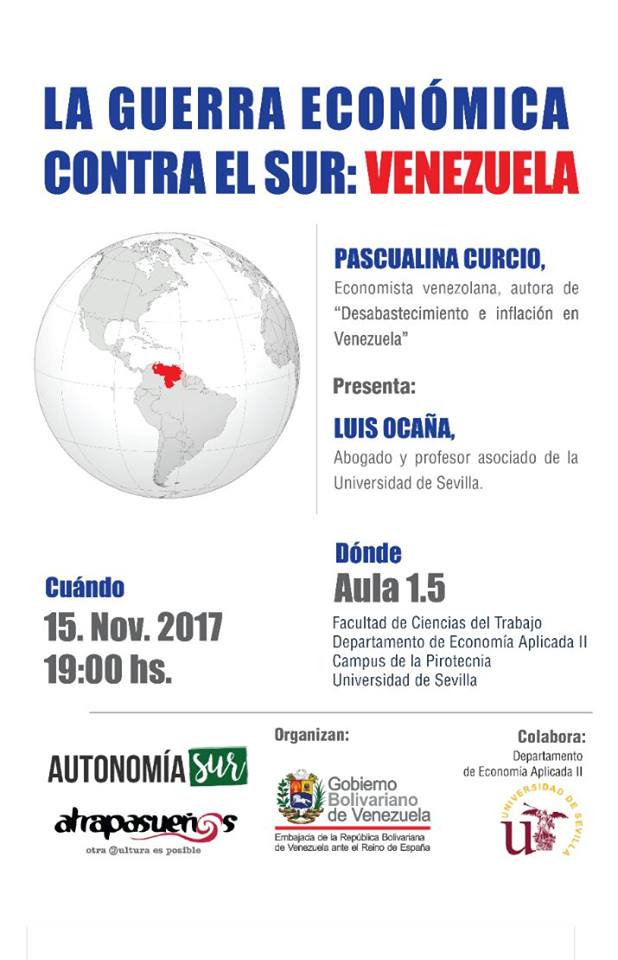 Acto público sobre la economía venezolana en la Universidad de Sevilla